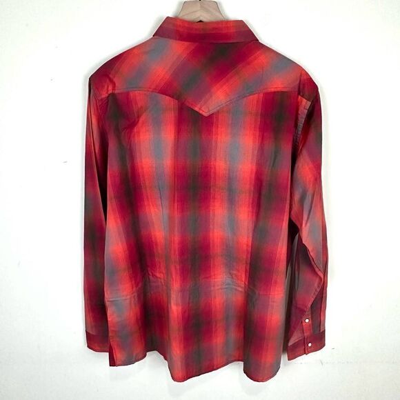 Pandhandle Red Plaid Pearl Snap Western Shirt Women’s XXL EUC Read - Picture 5 of 9